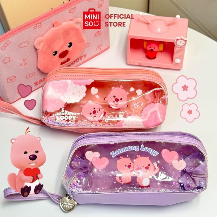 Miniso x ZANMANG Loopy Collection Tas Kosmetik Dengan Pegangan Desain Transparan Cosmetic Bag Tas