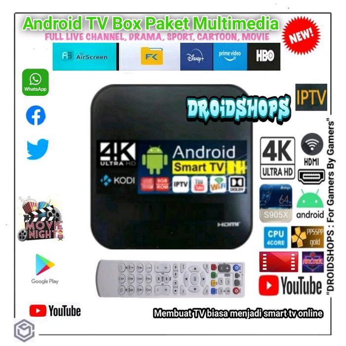 Terbaru Stb Tv Box Android 4K Termurah Siap Pakai Bonus Apps + Games Support Tv Tabung Dan Lcd Free
