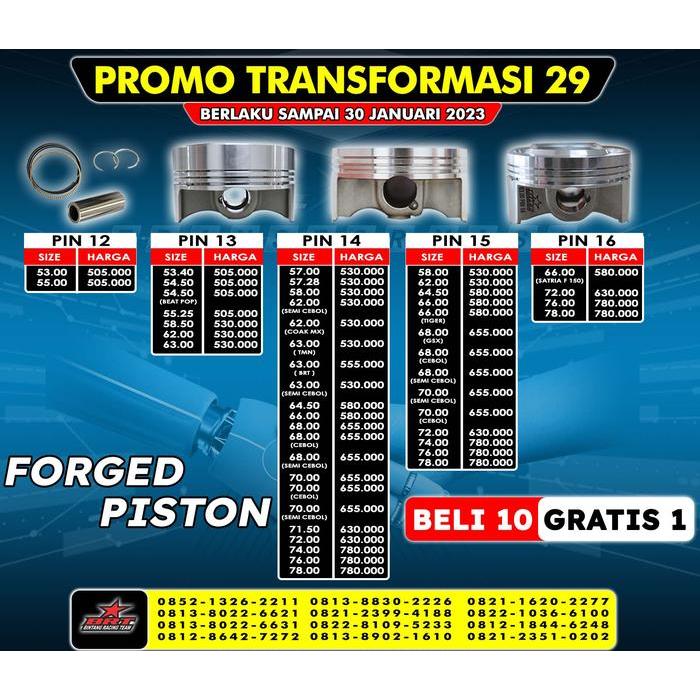 TERLARIS FORGED PISTON PIN 14 BRT