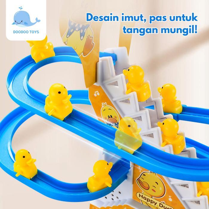 Mainan Anak Track Bebek Naik Tangga Music - Mainan Interaktif Seluncur Bebek Naik Tangga - Duck