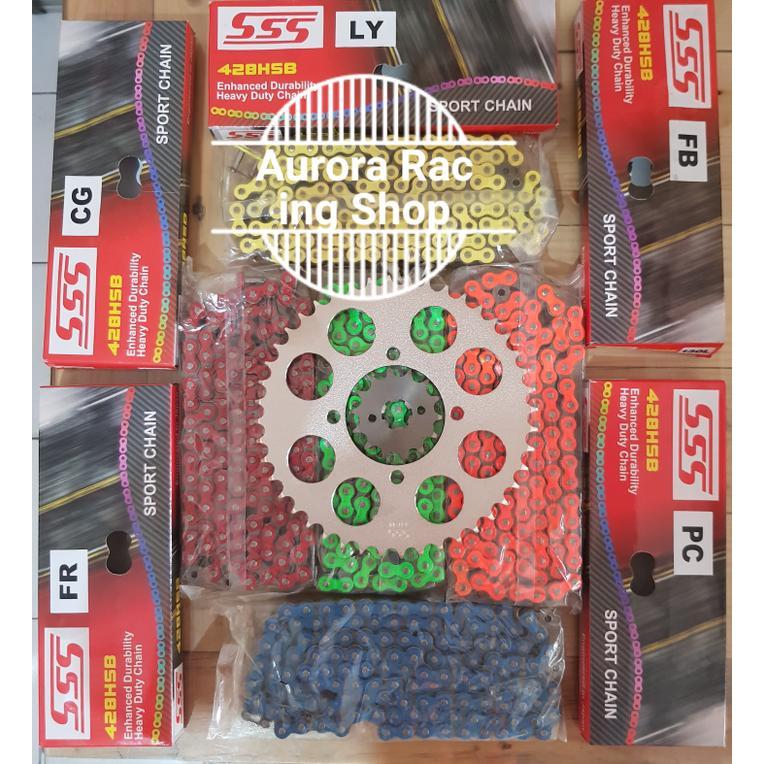 Gear Set Sss 428 Jupiter Mx Old / Jupiter Mx New & Rantai Sss 428 Hsb Colour Series