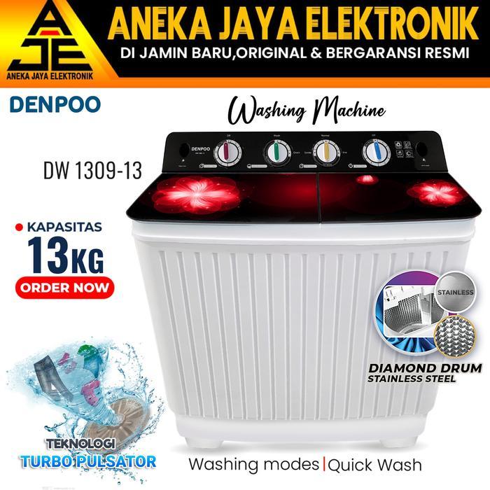 MESIN CUCI 2 TABUNG DENPOO DW - 1309-13KG - DW 1309 -13KG