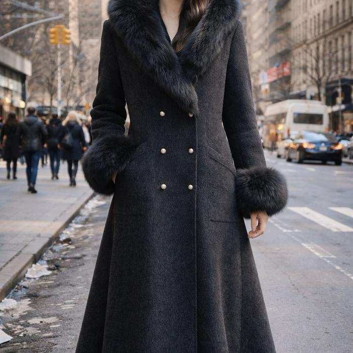 Ready Stok PB Coat Wool Bulu Domba Merino Warna Charcoal 8060
