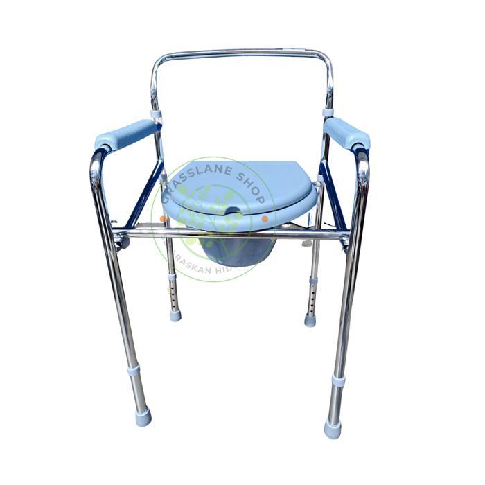 Kursi BAB Toilet untuk Manula Lansia Commode Chair Lipat Roda Sella