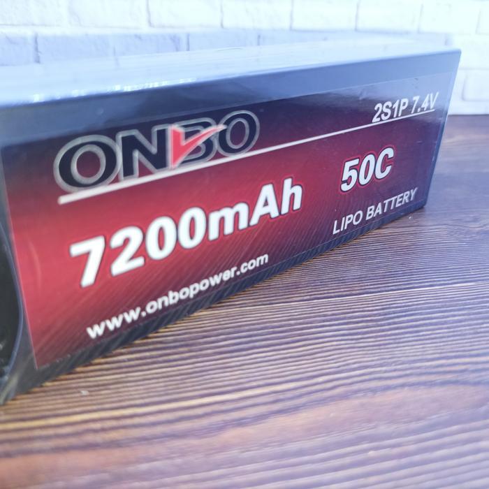 Lipo 2s Hardcase 7.4v 7200mah 50c Onbo Power untuk RC Car - Toy, Control, Remote