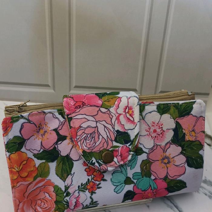 READY dompet disiplin keuangan resleting panjang motif kombinasi bahan terproof 6 ruang simple