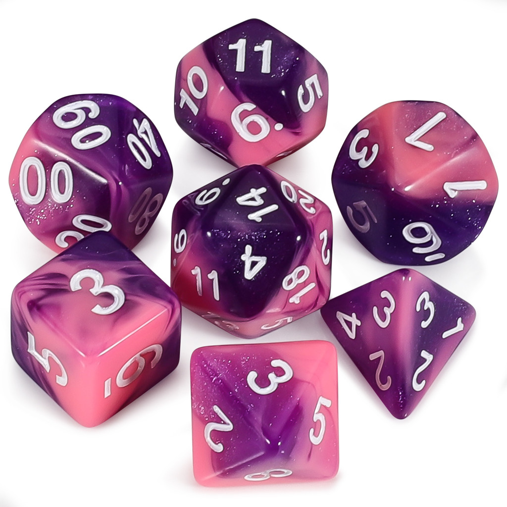 DND Dice Set 7pcs Glitter Polyhedral Dice for D&D RPG MTG Role Playing Table Party Games & DM & Dice