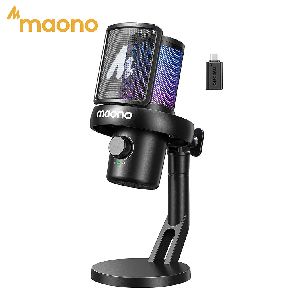 MAONO DM40 Wireless USB Microphone with AI Voice Changer Reduction Condenser Mic for Gaming