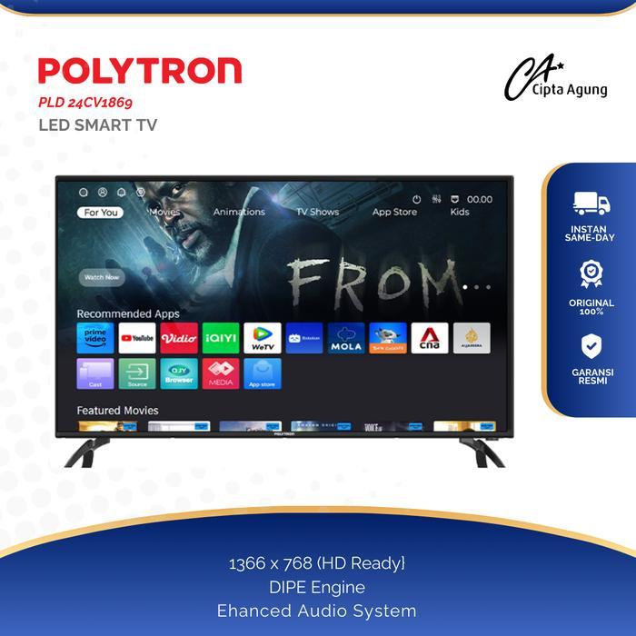POLYTRON SMART TV 24 INCH LED POLYTRON PLD24CV1869 24CV1869  24CV 1869 GARANSI RESMILED POLYTRON 24 
