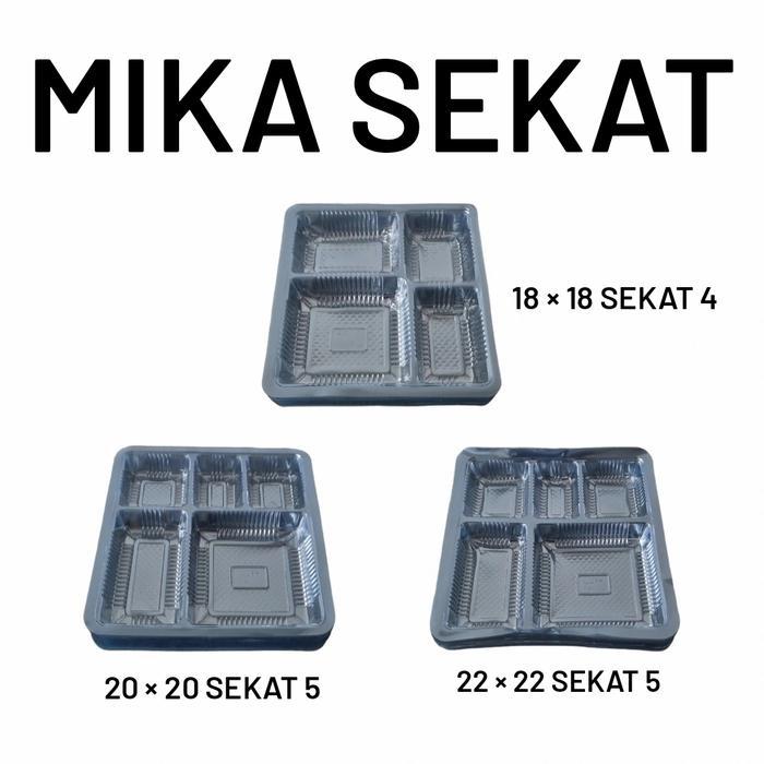 (Isi 100 Pcs) Mika Sekat 4 / Mika Sekat 5 / Mika Sekat 18X18 20X20 22X22 Co