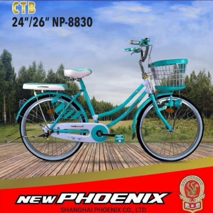 Sepeda NEW PHOENIX 26 Inch CTB 8830 + Keranjang - TURQUOISE