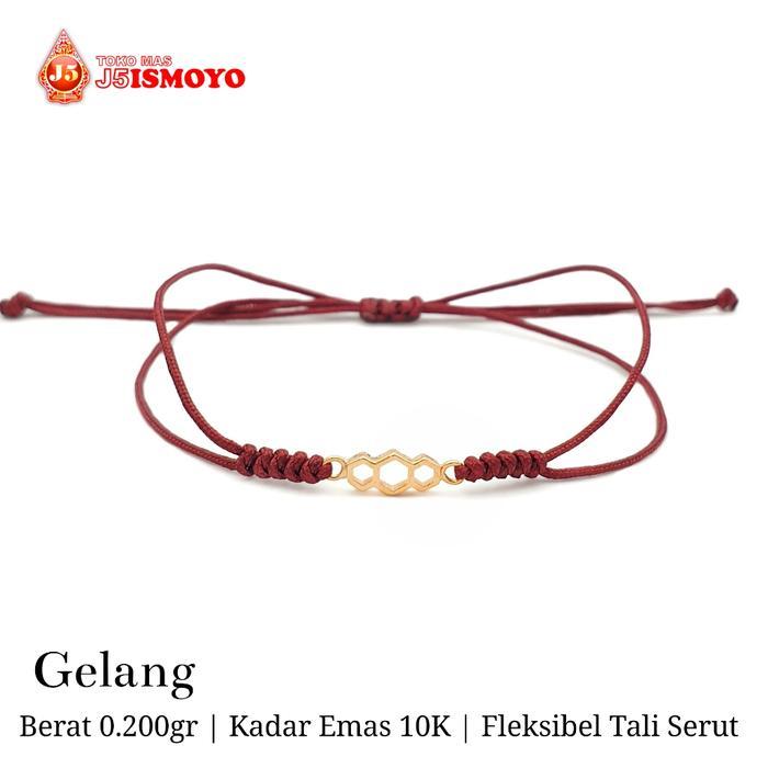Gelang Tali Emas Model Serut Heksana J5Ismoyo