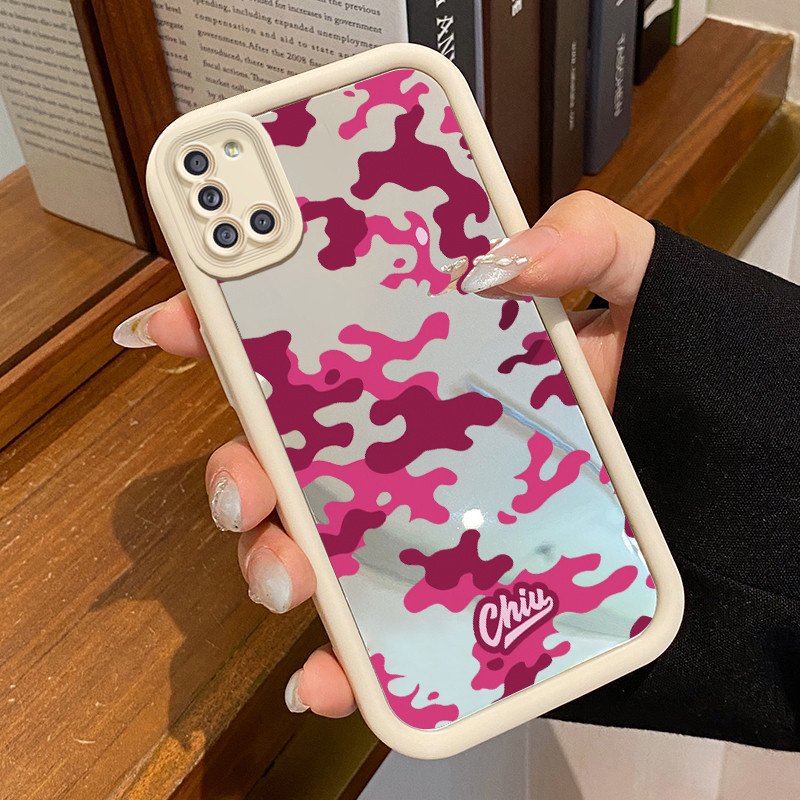 Casing Hp Untuk Samsung Galaxy A31 Case trendi baru Kasing Mirror Cesing Akrilik Silikon Softcase Ce