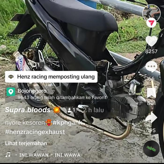 Knalpot Kolong Footstep Standar Supra125/Kharisma Hr-1 Henz Racing Exhaust