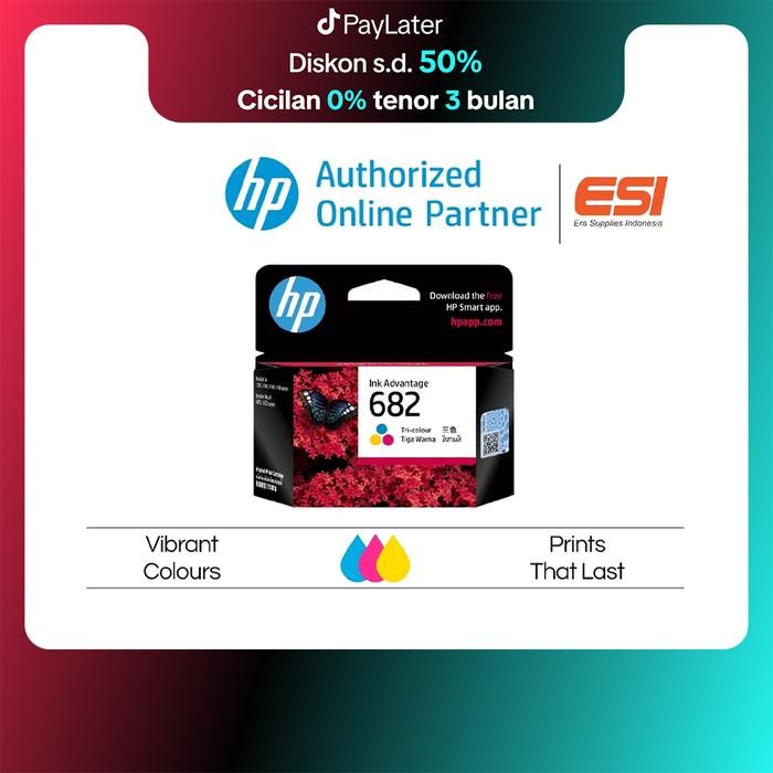 Ready HP 682 Tri-color Original Ink Cartridge - Printer 1200 2300 2775 2776