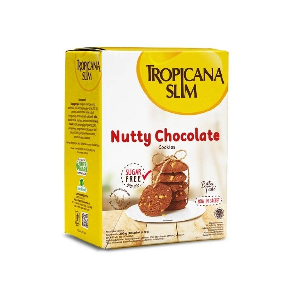 TROPICANA SLIM DIABETAMIL COOKIES NUTTHY CHOCOLATE BOX 200 GR