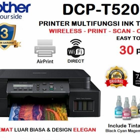 BARU BROTHER DCP-T520W Printer Ink Tank Colour AIO Brother T520 W
