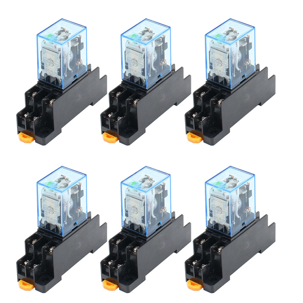 10Pcs Relay LY2  DC12V DC24V AC110V AC220V Small relay 10A 8 Pins
