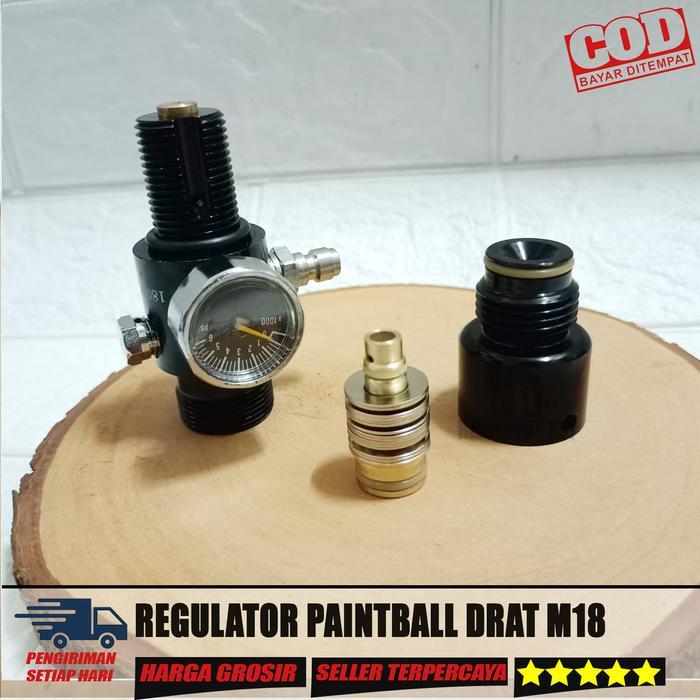 Regulator Painballl Drat M18 Regulator Pcp Regulator Pain Ball Hitam