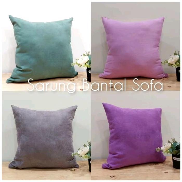 Sarung Bantal Sofa Kursi Bantal Lantai Senderan Sofa Bahan Kain Suede Penutup Resleting