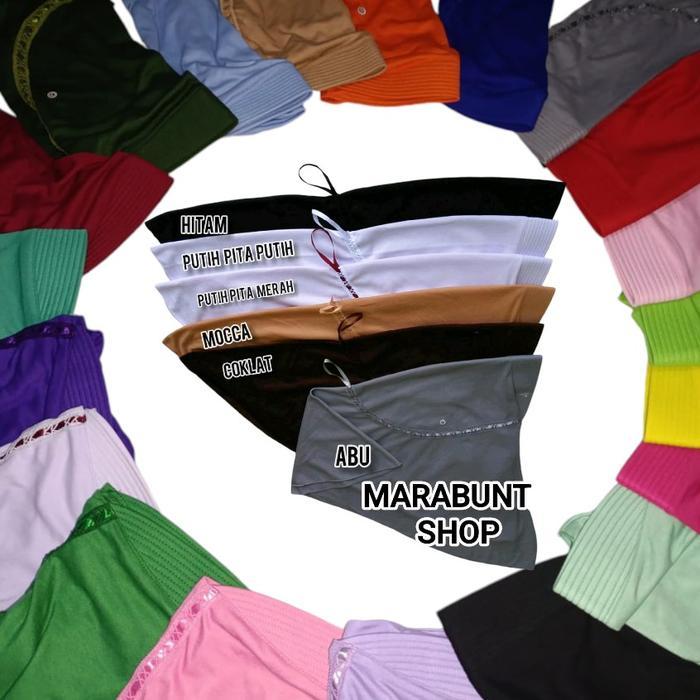 TERLARIS Kerudung Anak Sekolah TK,SD,SMP Polos Tanpa Bordir Jilbab Muslim Syari Pita Serut Hitam