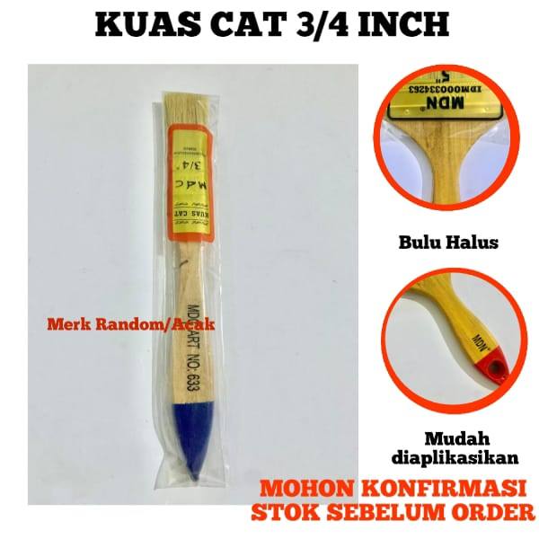 Kuas Cat Tembok Kayu Besi Vernis 3/4" Inch - Paint Brush Vernis