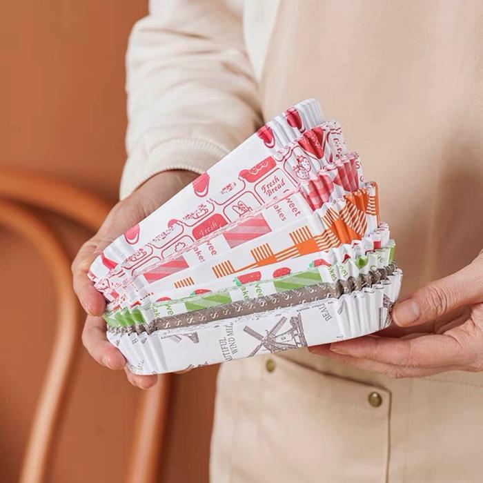 [50 PCS] Paper Cup Roti OVAL PANJANG / Loyang Kertas Cetakan Roti Paper Cup Laminasi Tahan Minyak