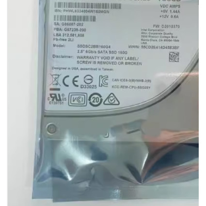 JUAL  For DC S3500 SSDSC2BB160G4 160GB SATA SSD hard drive ZMXDT VIRAL