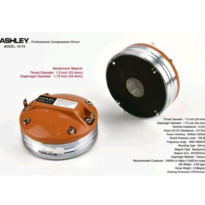 Driver Tweeter Ashley N175 Neodymium Magnet