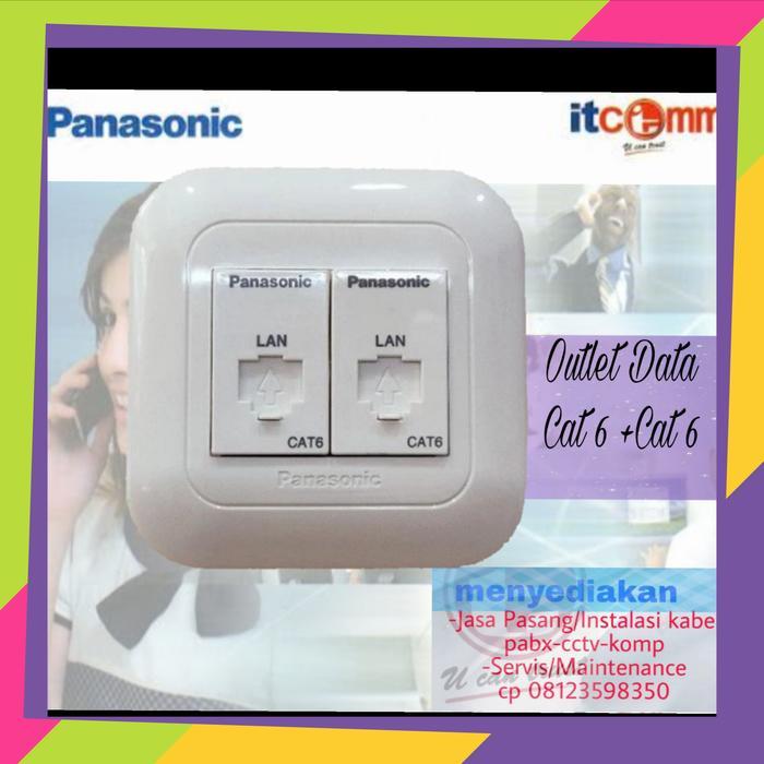 Outlet Data Panasonic Cat6 + Cat6 Frame Original Panasonic