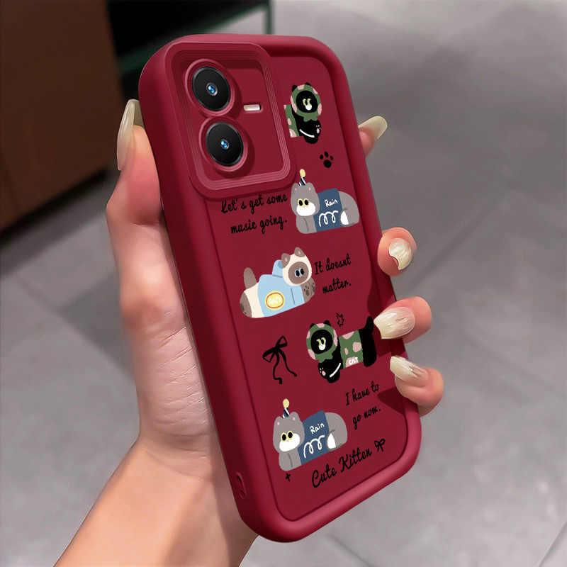Casing Hp untuk VIVO Y22 Y22s Y22T Case Berbagai kartun kucing Kasing gaya Limited Cesing tipis Kesi