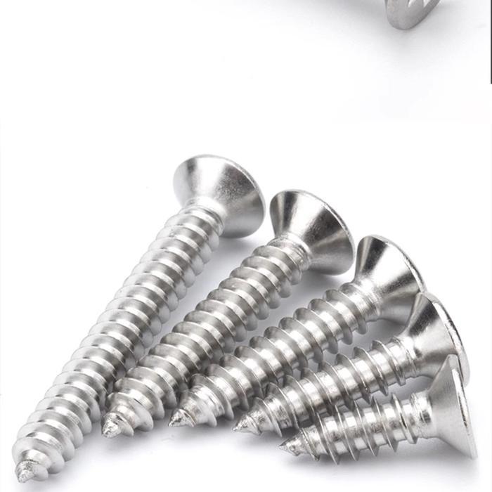 Free GiftSekrup kayu stainless steel kepala datar sekrup self-tapping panjang kepala tenggelam