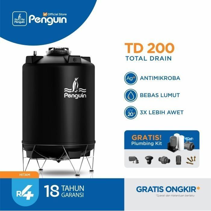TERHEMAT PENGUIN TANGKI / TOREN / TANDON PENGUIN TD 200 2000 LITER - Hitam