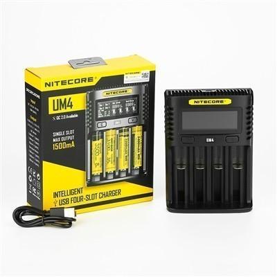 ready stock charger - nitecore um4 intelligent universal charger 4 slot lcd