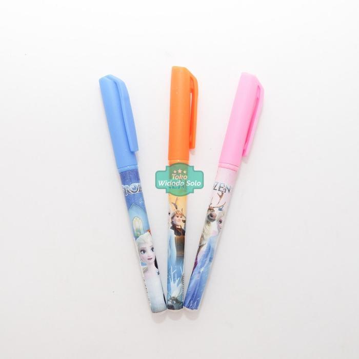 1 BUAH Pulpen Gel Fancy Hitam Frozen