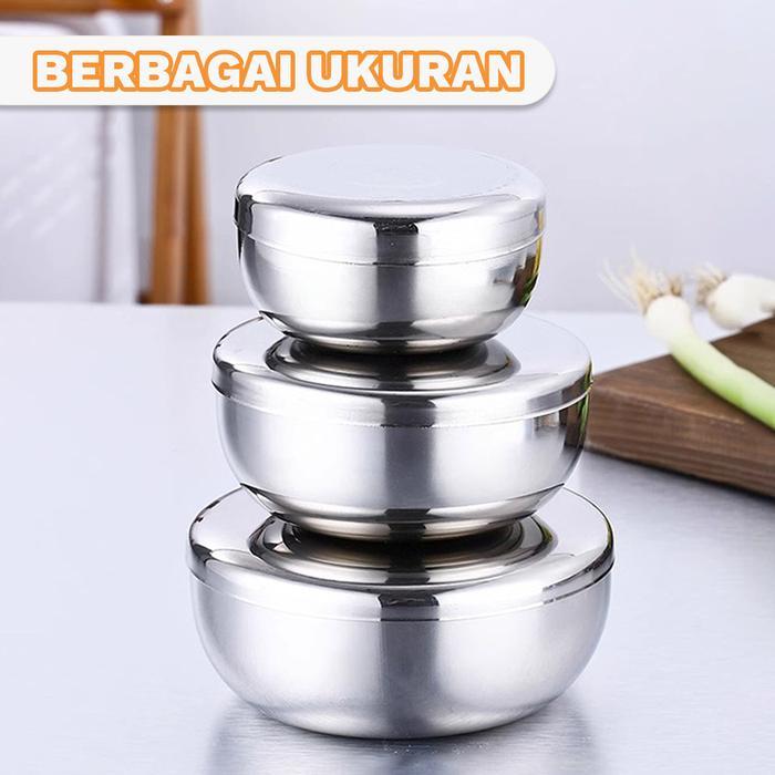 CODHomelix Rice Bowl Mangkok Nasi Sup Korea Korean Rice Bowl Soup Wadah Stainless Mangkuk