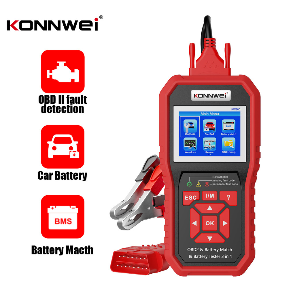 KONNWEI KW880 12V Car Battery Tester Analizer Auto Diagnostic Tool