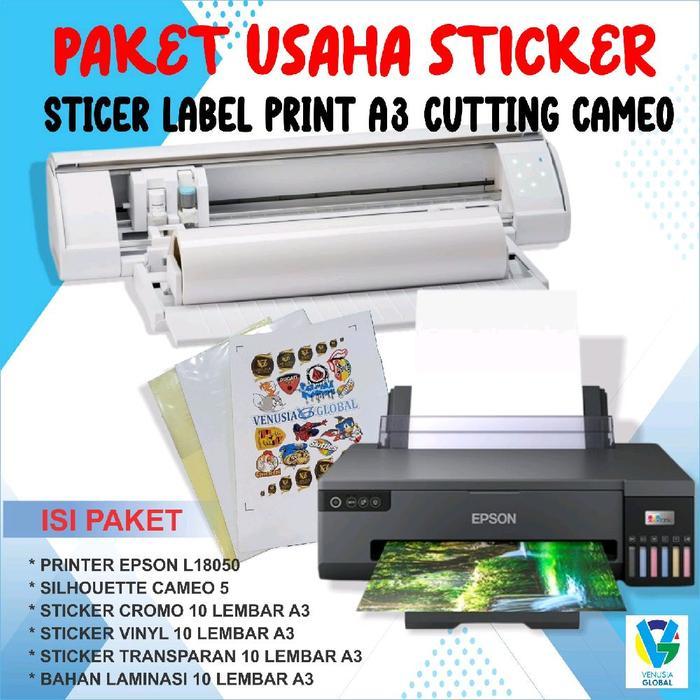 PAKET CUTTING STICKER / STIKER LABEL PRODUK PRINTER A3 CUTTING CAMEO
