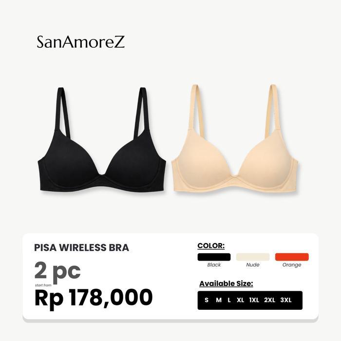Sorella - Bra Wanita Tanpa Kawat Bh Isi 2 Pcs Busa Tipis Pisa Wireless Size S-3Xl Bahan Adem Nyaman