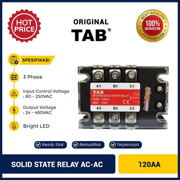 Premium Solid State Relay 3 Phase AC-AC 120A TAB - 3 Phase AC-AC 120 Ampere