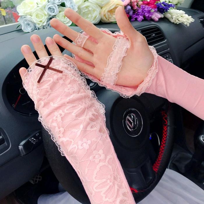manset cincin renda muslimah/handsock cincin muslimah untuk umroh dan haji (handsock brokat)