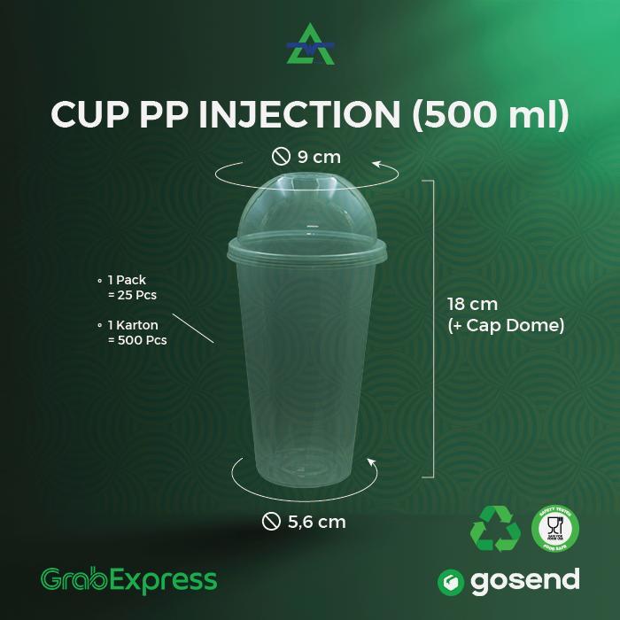 READY 500PCS - PP INJECTION 16OZ / 500ML - CUP INJECTION - WINGOH