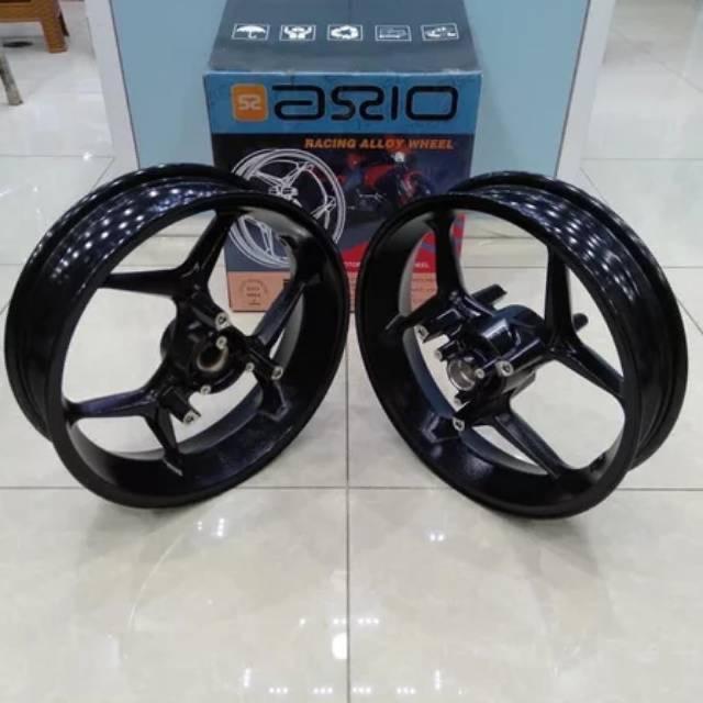 Velg axio nmax double disc depan belakang tapak lebar original - Hitam