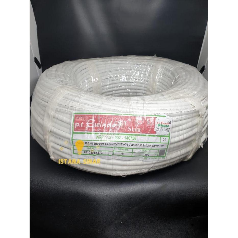 SALE Kabel listrik HY Ewindo / Sinar 2 x 0.75 / Karya Kabel Serabut / Rambut