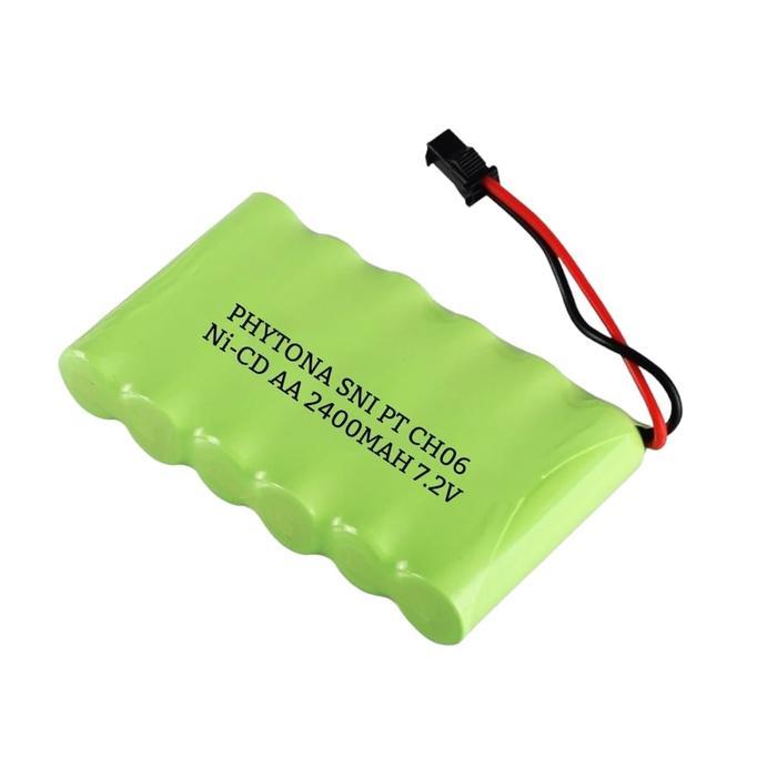 READY BATERAI CAS MOBIL REMOTE RC RANGKAI 6 (800X6) 4800MAh 7.2VOLT Ni-CD COLOK HITAM KABEL 2 ORI