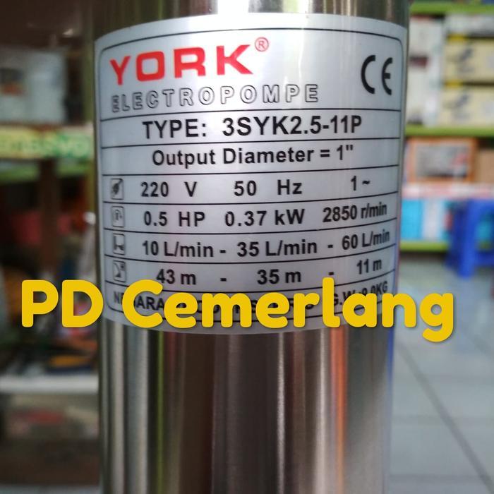 Pompa Satelit York 3 Inch 0.5Hp Submersible Sanei Shimizu York Komplit