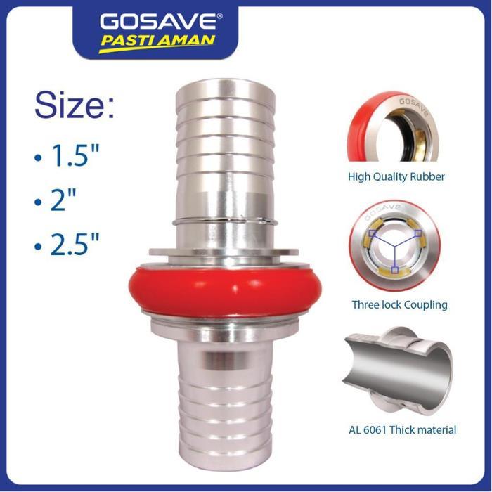 COUPLING ALUMINIUM AL6061 KONEKTOR SELANG PEMADAM KEBAKARAN FIRE HOSE COUPLING