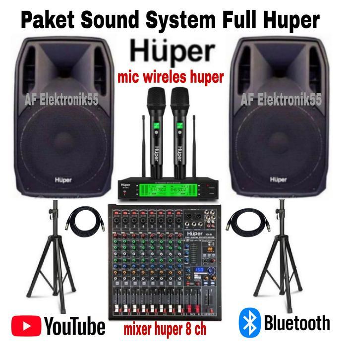 Paket Sound System Full Huper AK 15 A + Mixer Huper Original