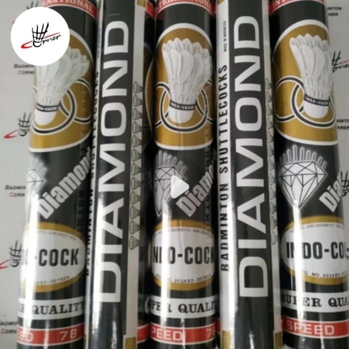 READY Shuttlecock Shuttle Cock Badminton Bulutangkis Indocock Hitam Diamond Black Paket Isi 4 Slop