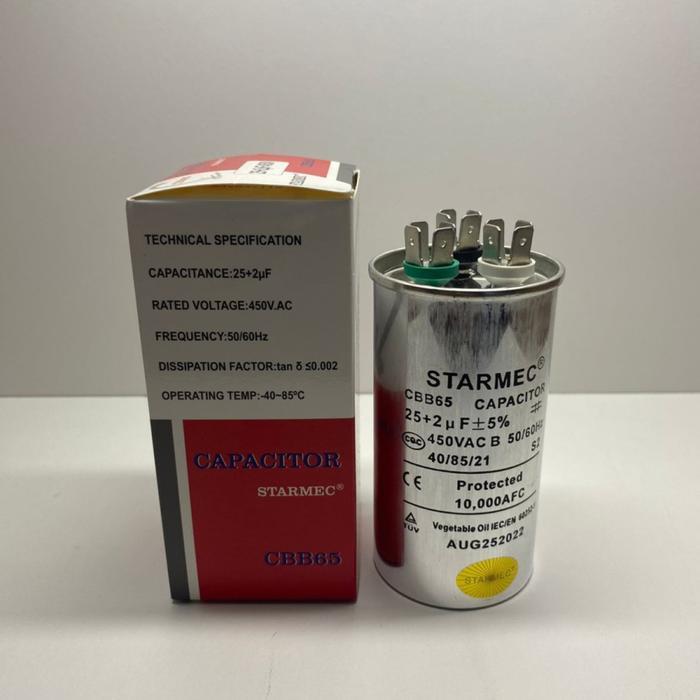 KAPASITOR 25+2UF CAPACITOR AC 25+2 UF STARMEC